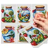 6pcs Glass Bottle Landscape-11CT Stamped Cross Stitch 15*17cm/5.91*6.69in