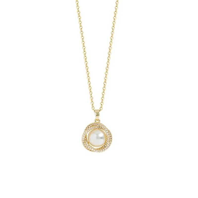 Light luxury diamond pearl pendant high-end women's necklace