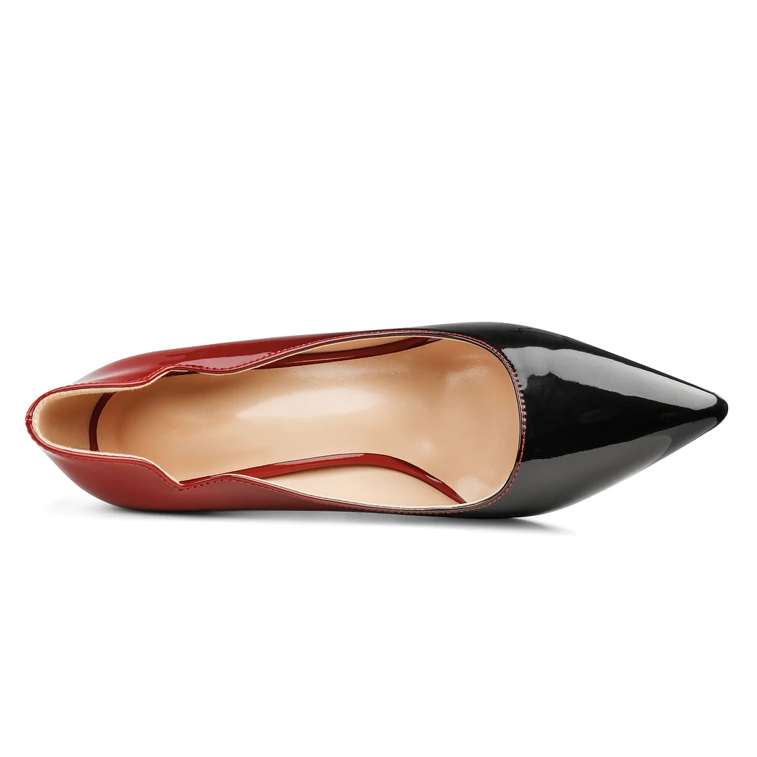 100mm Women's Red Bottom High Heels for Party Wedding Patent Pumps-MERUMOTE