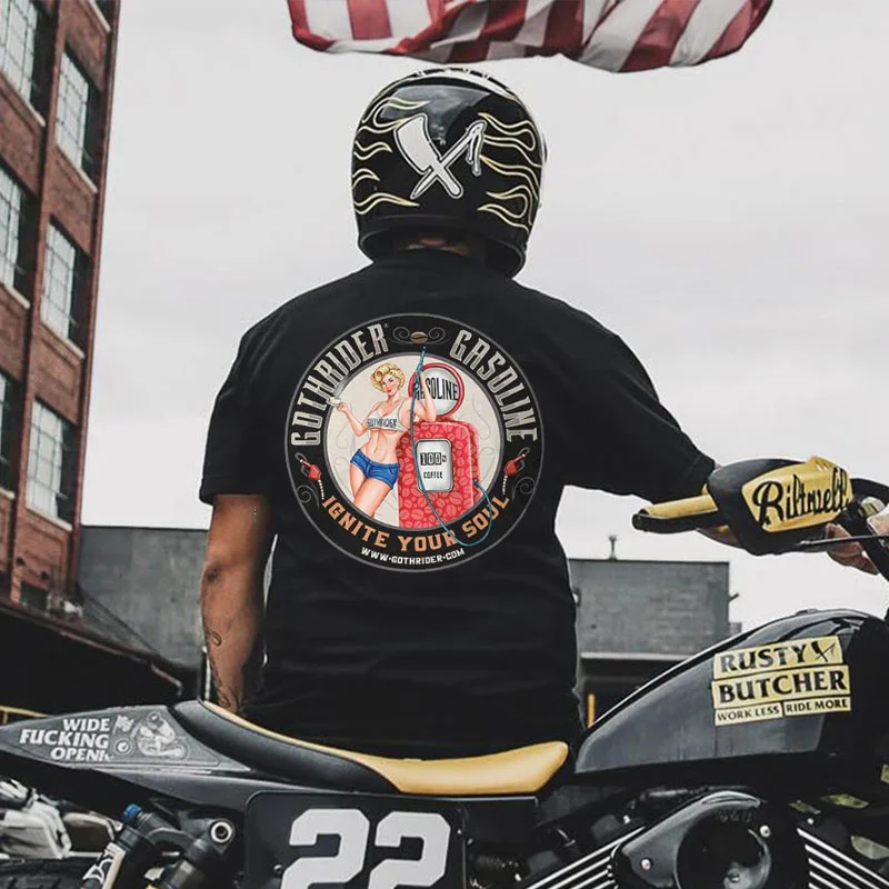 GOTH RIDER GASOLINE Sexy Lady Print Men's T-shirt