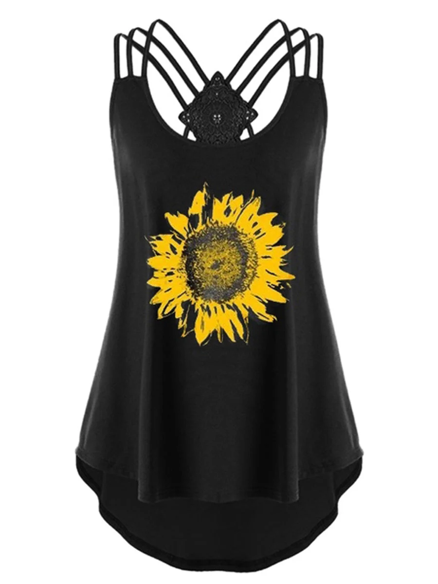 Sunflower Printed Tank Top