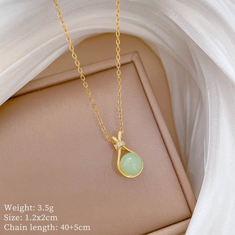 Simple Lucky Bag Full Of Diamonds Fashionable And Gorgeous Full Of Diamond Necklace Female Versatile Clavicle Chain Titanium Steel