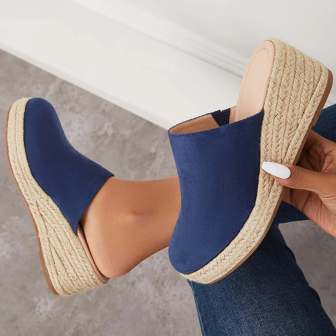 Womens Espadrilles Mule Wedges Platform Slip On Backless Sandals