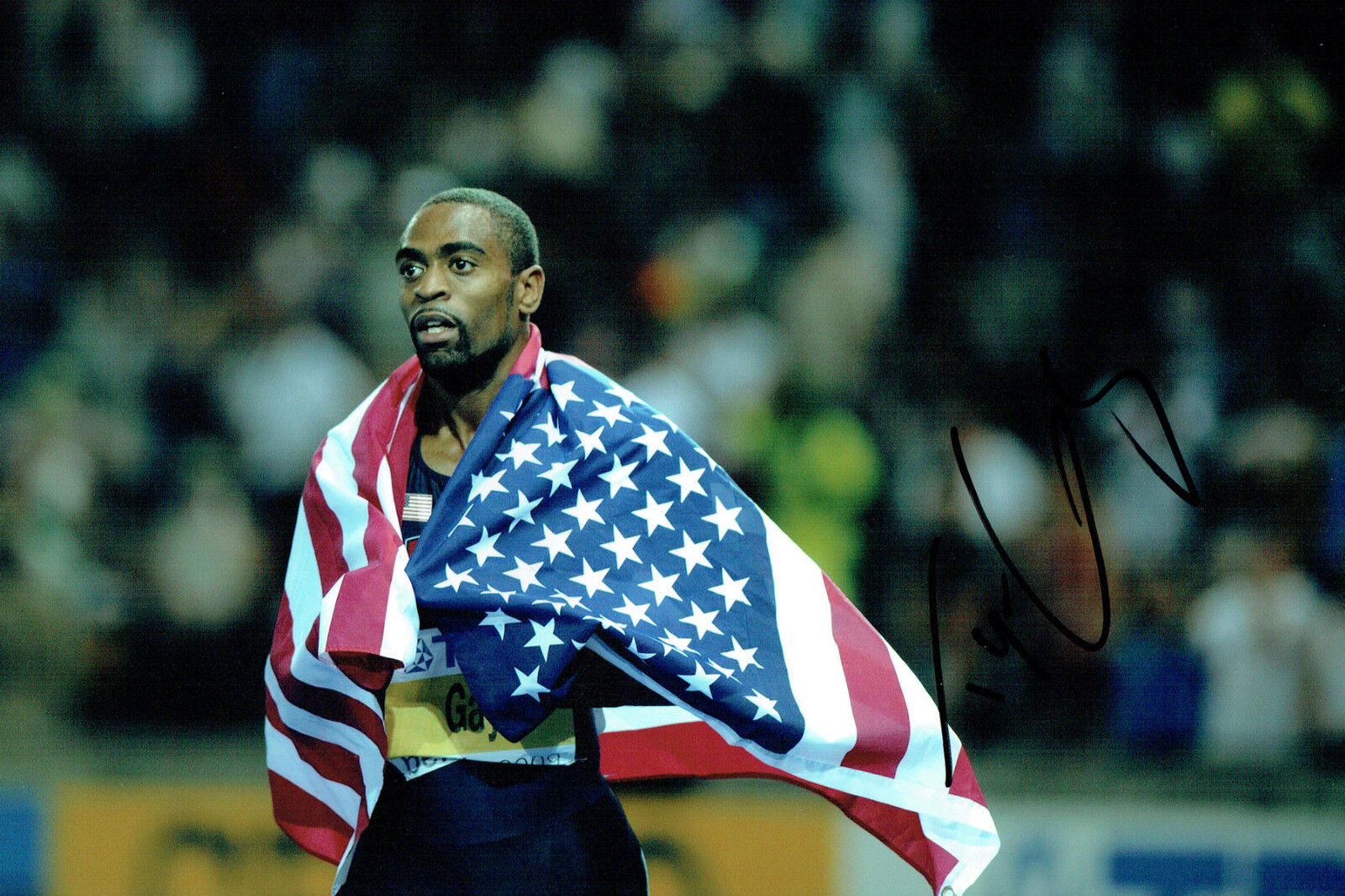 Tyson GAY Autograph 12x8 Signed Photo Poster painting AFTAL COA American SPRINTER USA Athletics