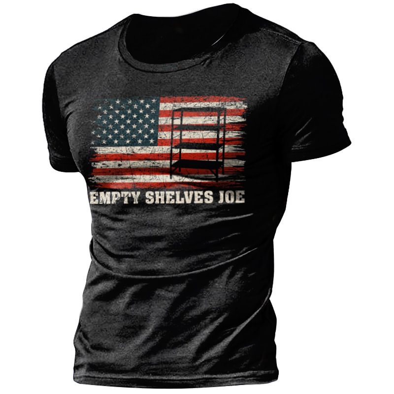 Men's American Flag Print Cotton T-Shirt-Compassnice®