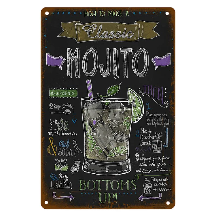 Hojito - Vintage Tin Signs/Wooden Signs - 7.9x11.8in & 11.8x15.7in