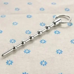 pornhint Pornhint Mens Stainless Steel Urethra Plug Sounding Rod Dilator Metal w/Ring Stretcher