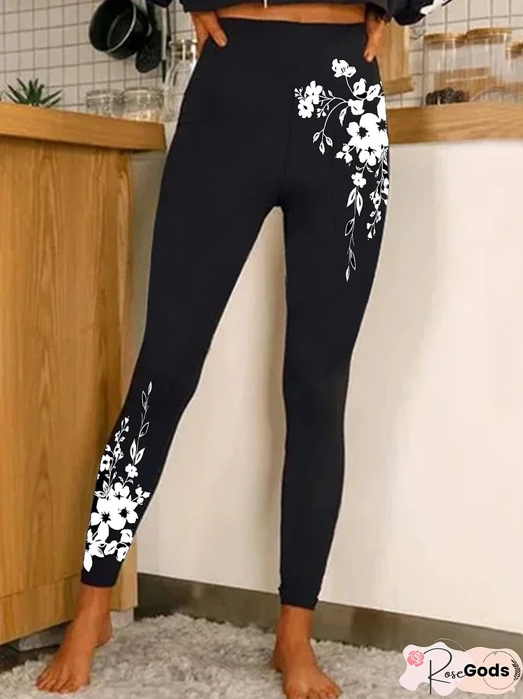 Regular Fit Floral Leggings