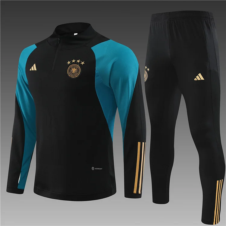 2023-24 Germany black half-zip training suit
