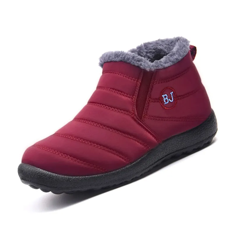 Women'S Boots Plush Slip On Women Ankle Boots Waterpoor Winter Casual Shoes For Women 2021 Snow Boots Female Footwear Plus Size