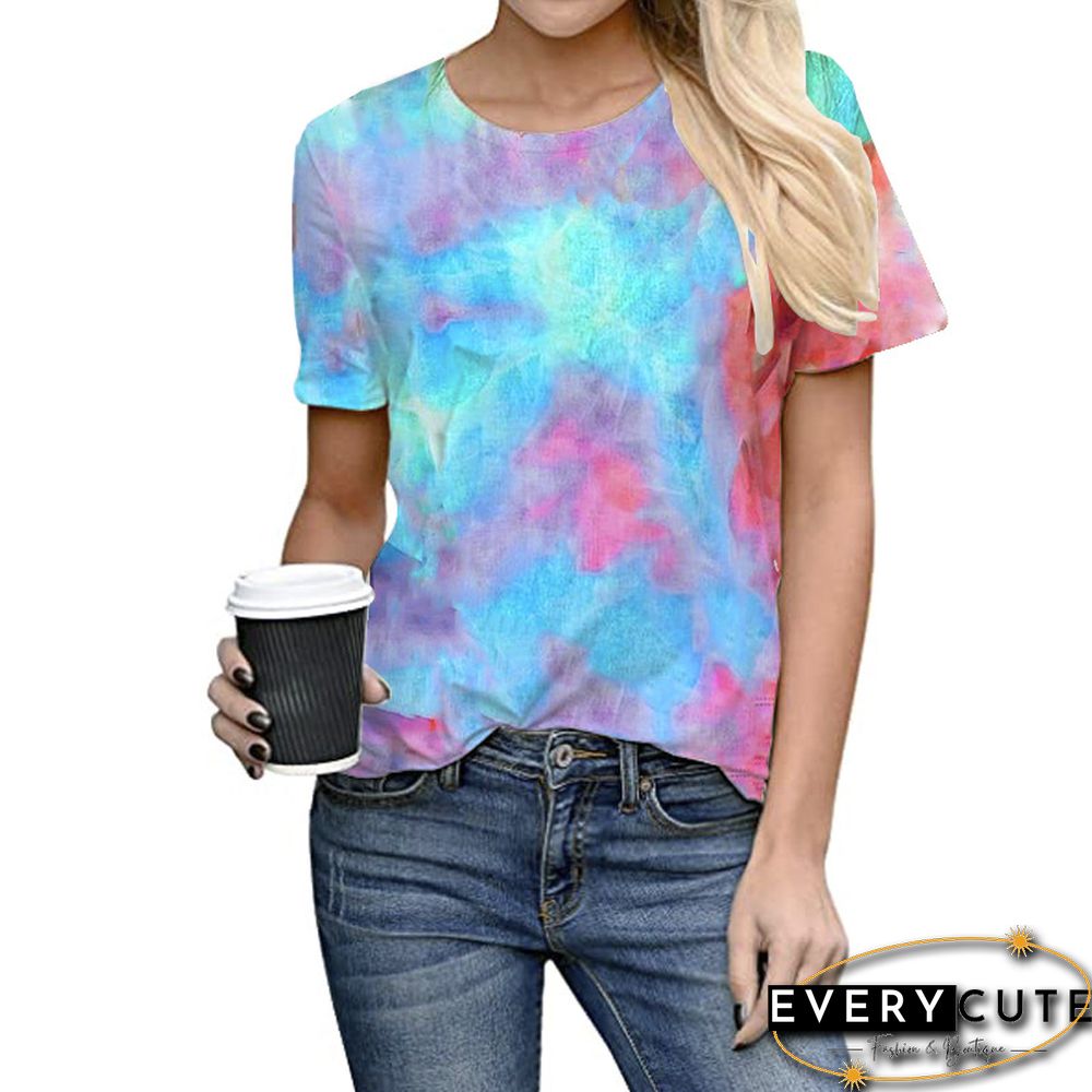 Turquoise Tie Dye Short Sleeve Tees