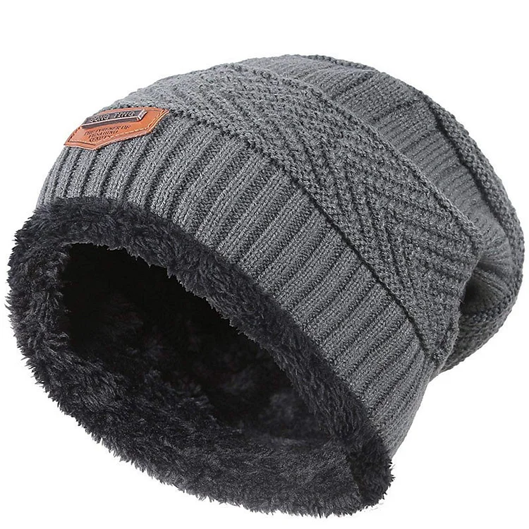 BrosWear Wool Thick Fleece Knitted Hat