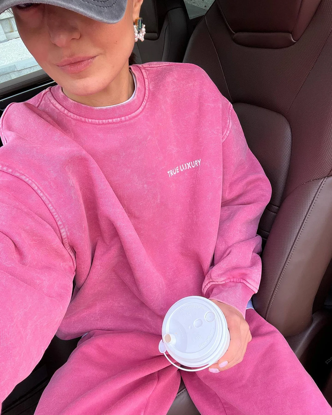 Athvotar Athvotar Autumn And Winter New Cotton Printing To Make Old Top + Pants Simple Letter Velvet Loose Knitting Set