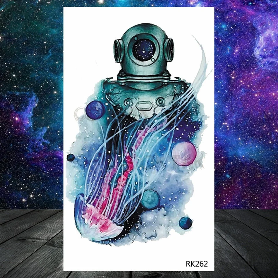 Lovely Small Planets Temporary Tattoos Realistic Sheets Body Art Arm Tattoos Paper For Adult Kids Fake Waterpoof Tattoo Sticker