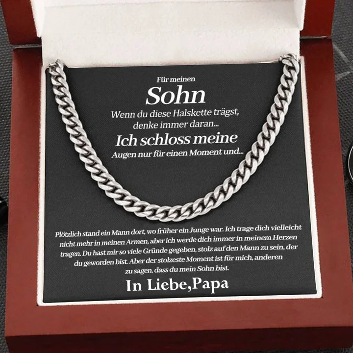 Kettenmachen An Meinen Sohn von Papa Halskette - Geschenk mit Nachrichtenkarte