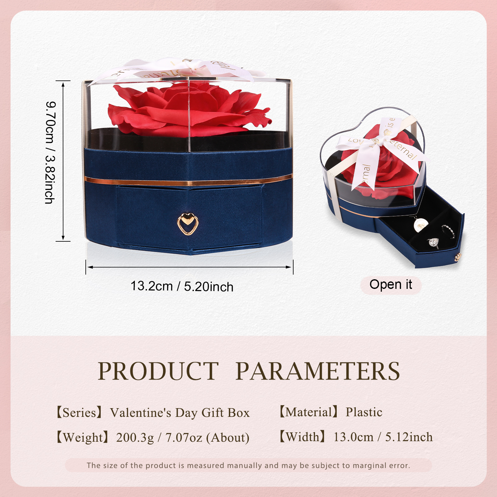 Rose Exquisite Jewelry Box Storage Box Valentine's Day Gift Packaging Box