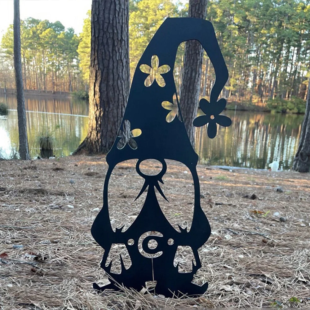 Garden Gnome Metal Silhouette