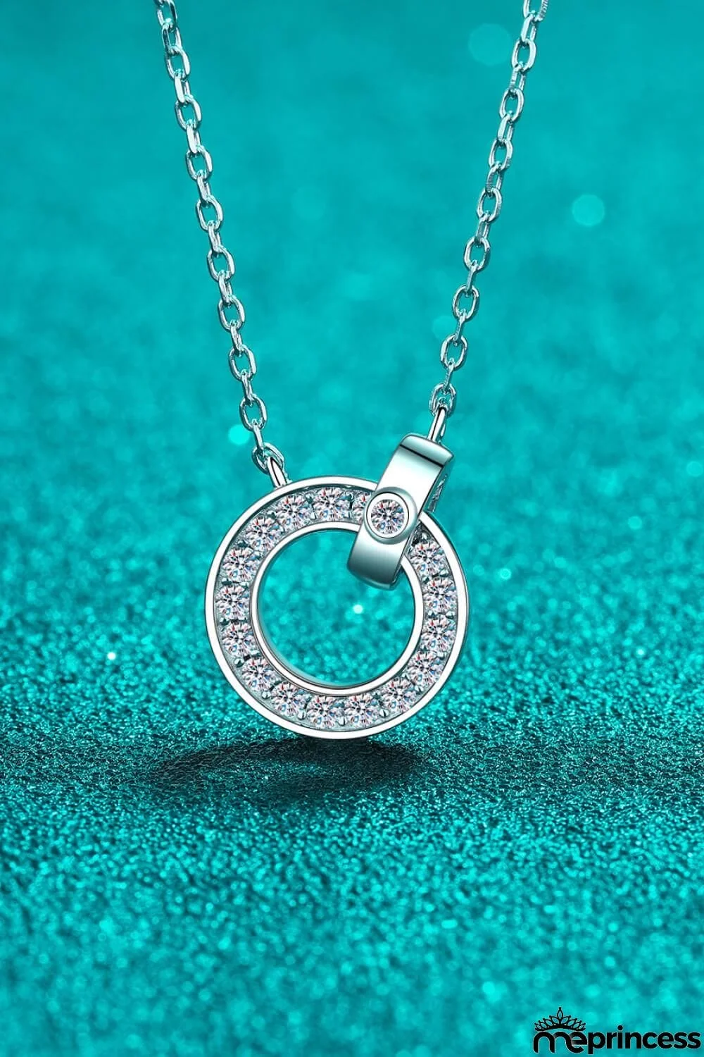 Moissanite Pendant Rhodium-Plated Necklace
