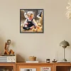 Vie d&rsquo;animaux de compagnie fille-plein diamant rond peinture-30 * 30cm