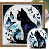 Black Cat Butterfly-11CT Stamped Cross Stitch 40*40cm tapestrymarket