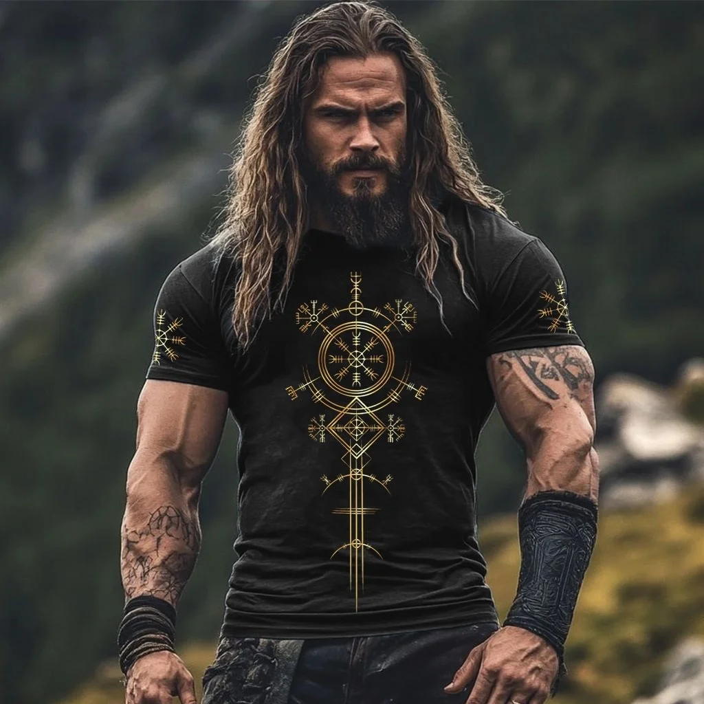 Men's Gold Viking T-shirt-inspireuse