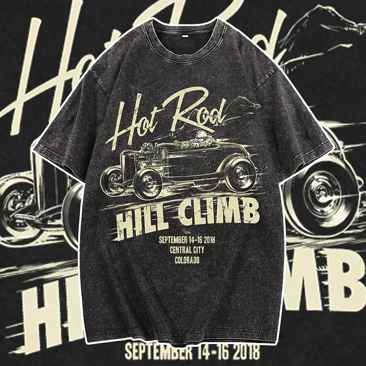 Davidhawaii100% Cotton Casual Men's Modified Car Street T-Shirt - 100% Cotton