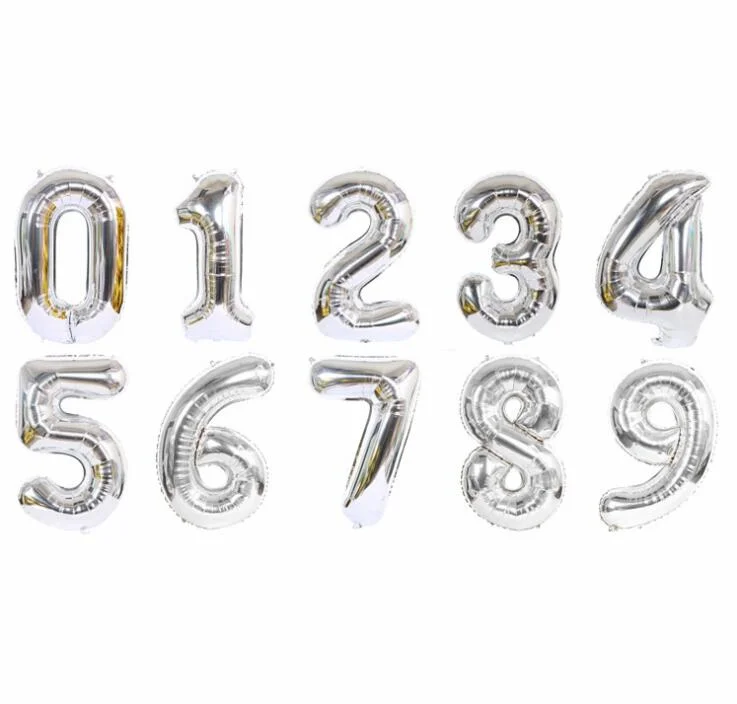 16 Inch Figure Digit Number Balloons Number Foil Balloon For Wedding Decoration Happy Birthday Balloon Baby Shower