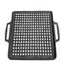 29CM Cast Iron Grill Net Double-Sided Square Baking Tray Hollow Out Grill Pan