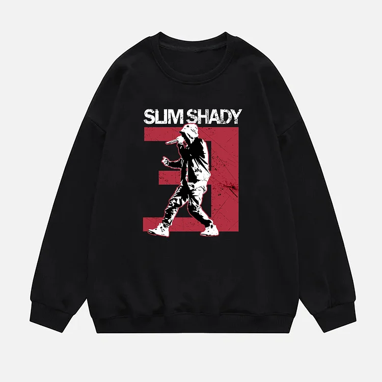 Street Casual Slim Shady Print Sweatshirt