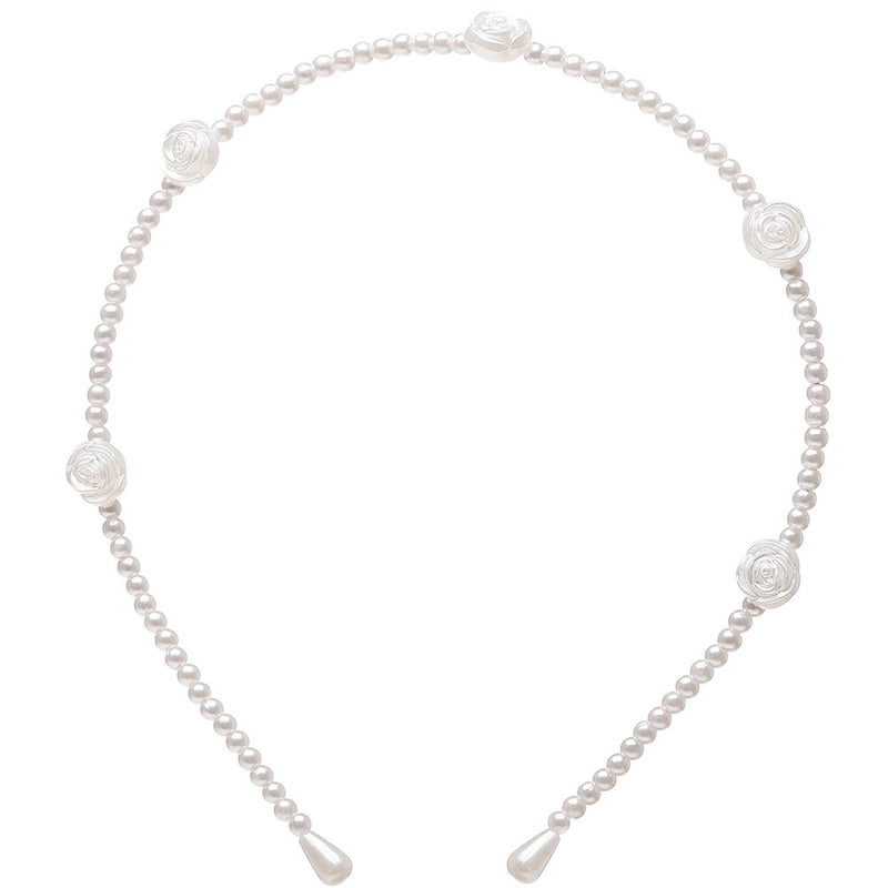 Sweet Geometric Alloy Inlay Artificial Pearls Hair Band
