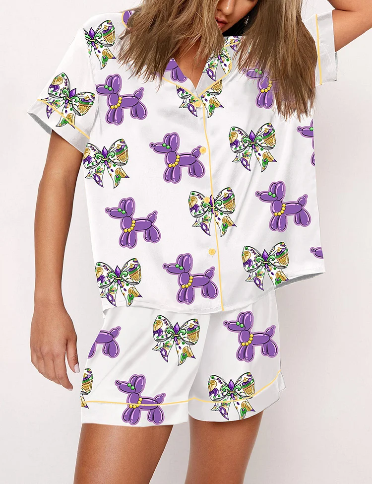Women's Mardi Gras Dog Pajama Set