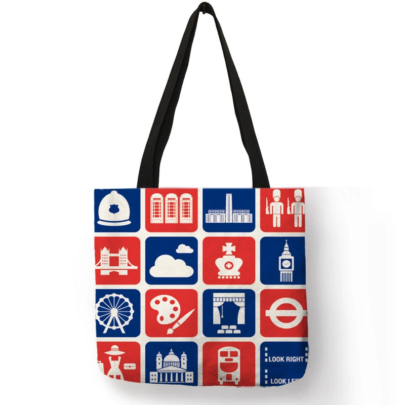 Women’s Medium Polyester Printing Basic Classic Style Square Open Shoulder Bag