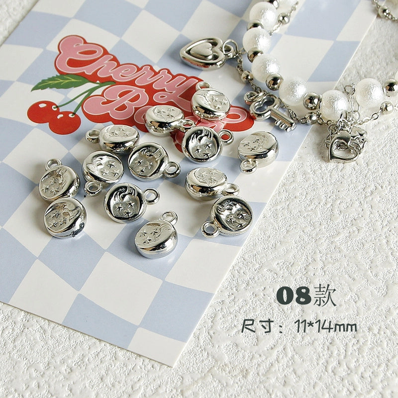 10 PCS/Package 7 * 12mm Arylic Cross Cherry Bow Knot Polished Pendant Jewelry Accessories