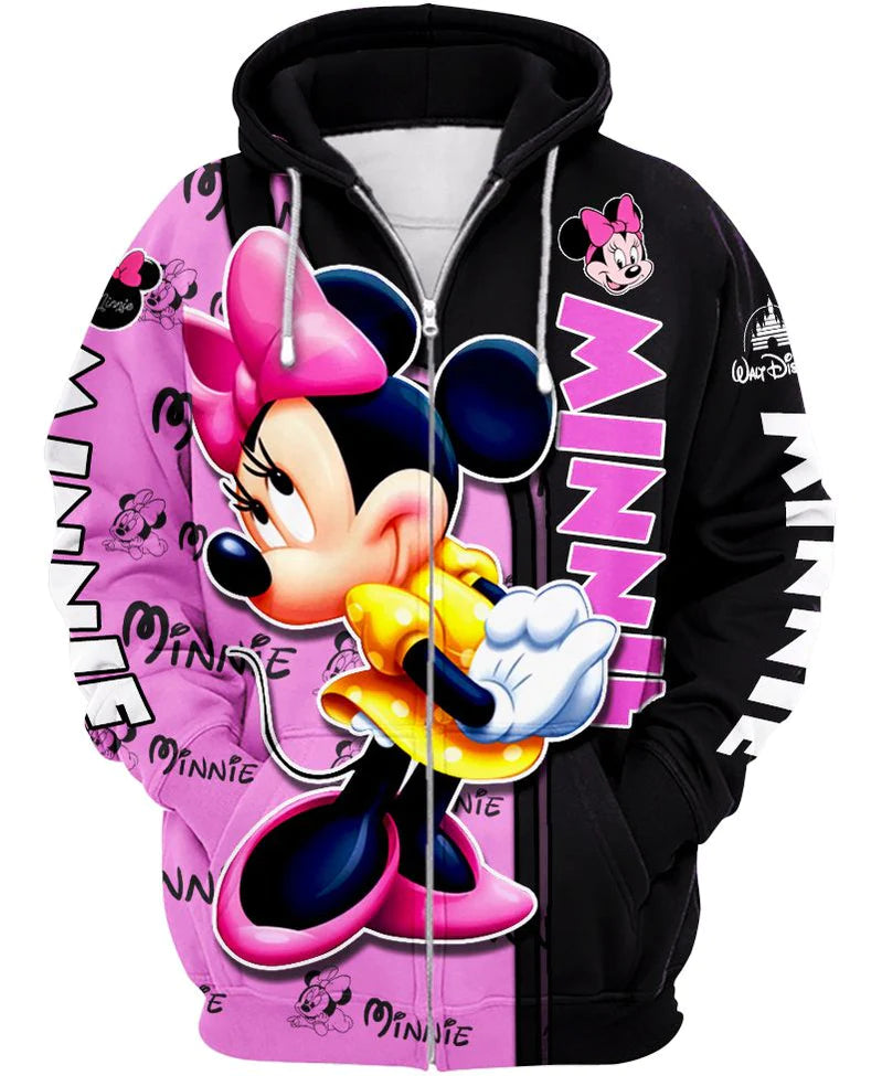 Minnie Mouse Zip Up Hoodie My 3D Hoodie