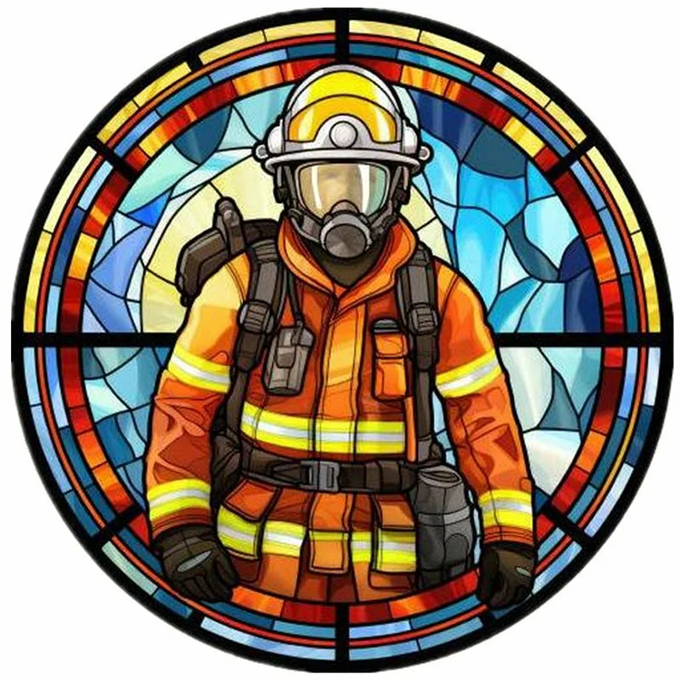 Medallion Firefighter 40*40CM (Canvas) Full Round Drill Diamond Painting gbfke