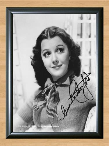 Ann Rutherford Dramatic School Signed Autographed Photo Poster painting Poster Print Memorabilia A4 Size