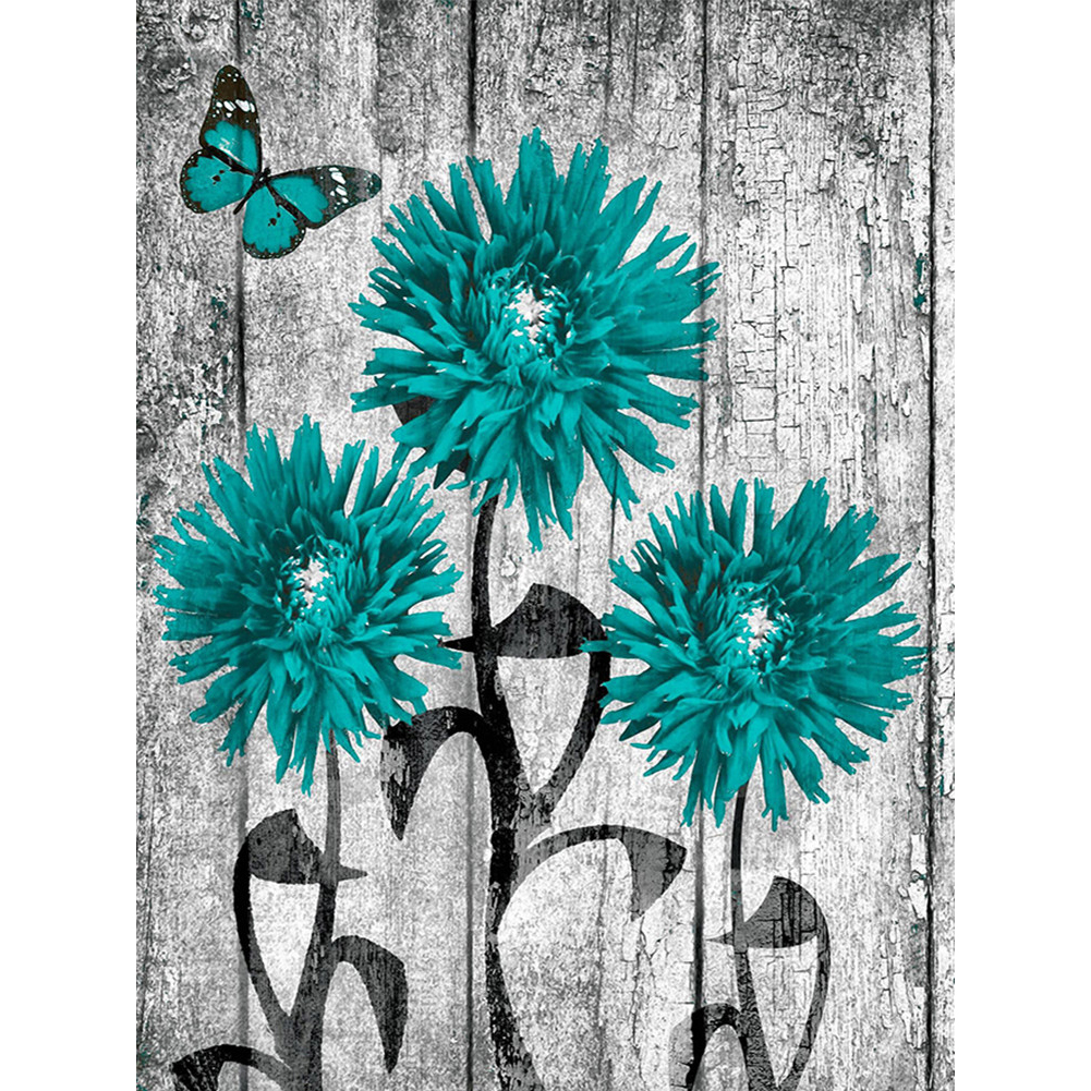 

Blue Flowers - Square Drill Diamond Painting - 30*40CM, 501 Original