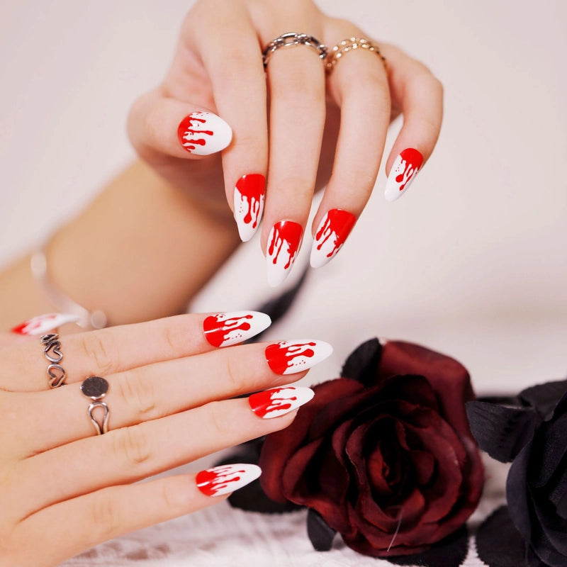 Halloween Cool Style Blood Stains Press-on Nails 1 Set