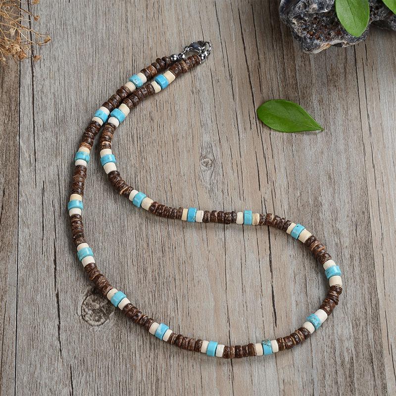 Coconut Shell Turquoise Necklace