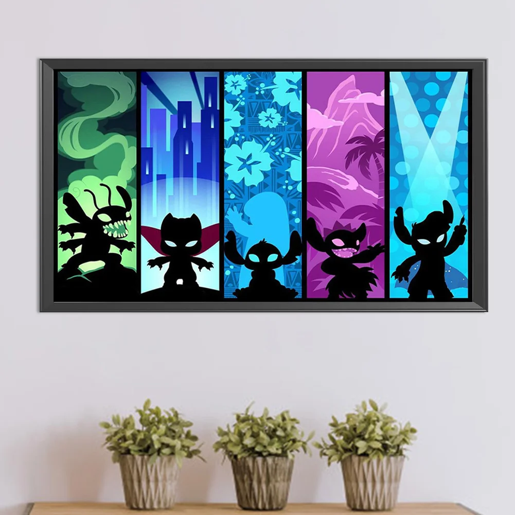 Full Round Diamond Painting 45*25cm - Stitch