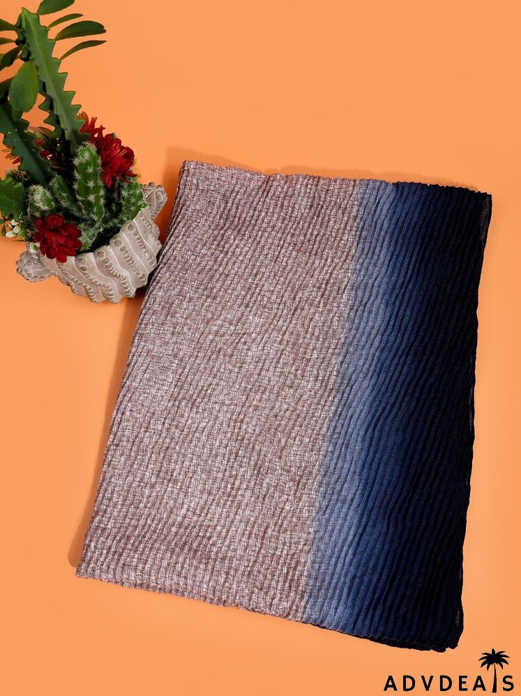 Color Block Pleated Scarf