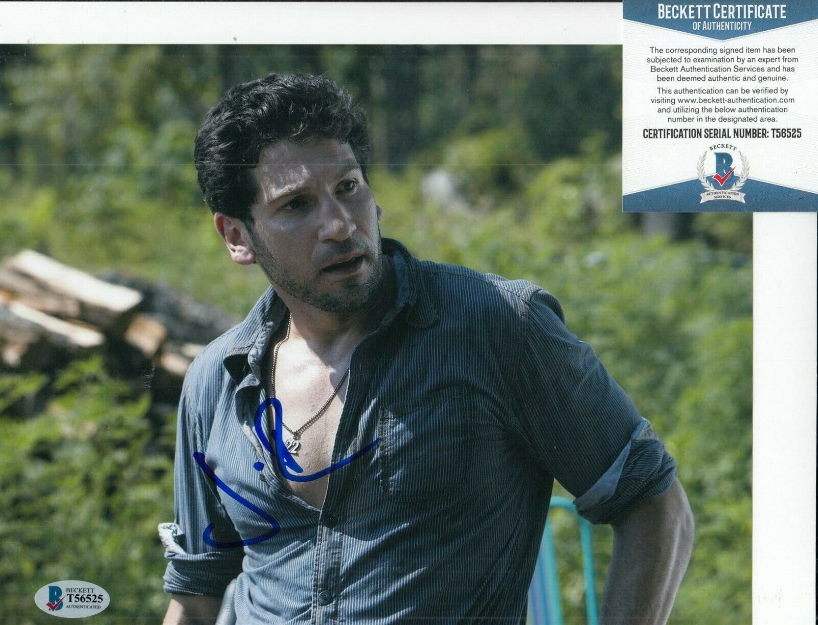 JON BERNTHAL signed (THE WALKING DEAD) Shane Walsh 8X10 Photo Poster painting BECKETT BAS T56525