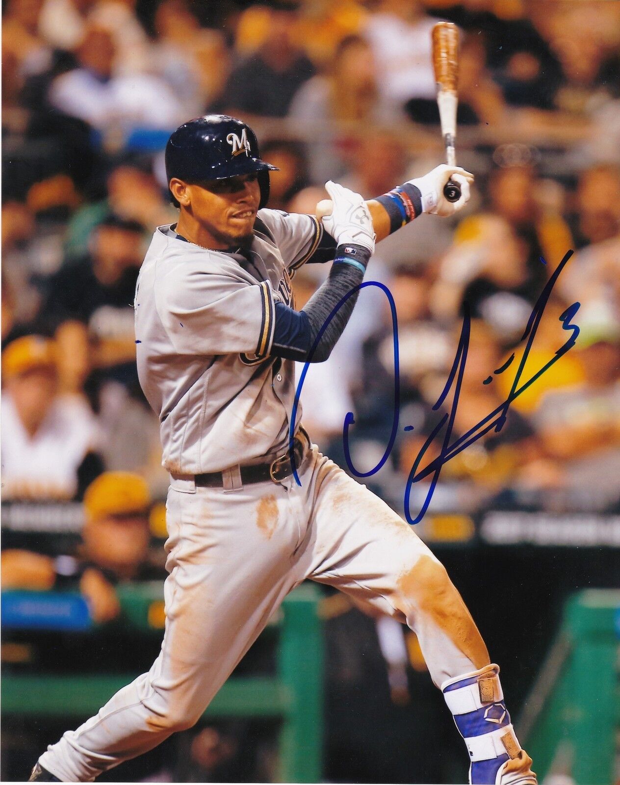 ORLANDO ARCIA MILWAUKEE BREWERS ACTION SIGNED 8x10