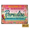 Beach Welcome To Paradise Custom Classic Metal Signs, Beach Gift, Beach Decorations