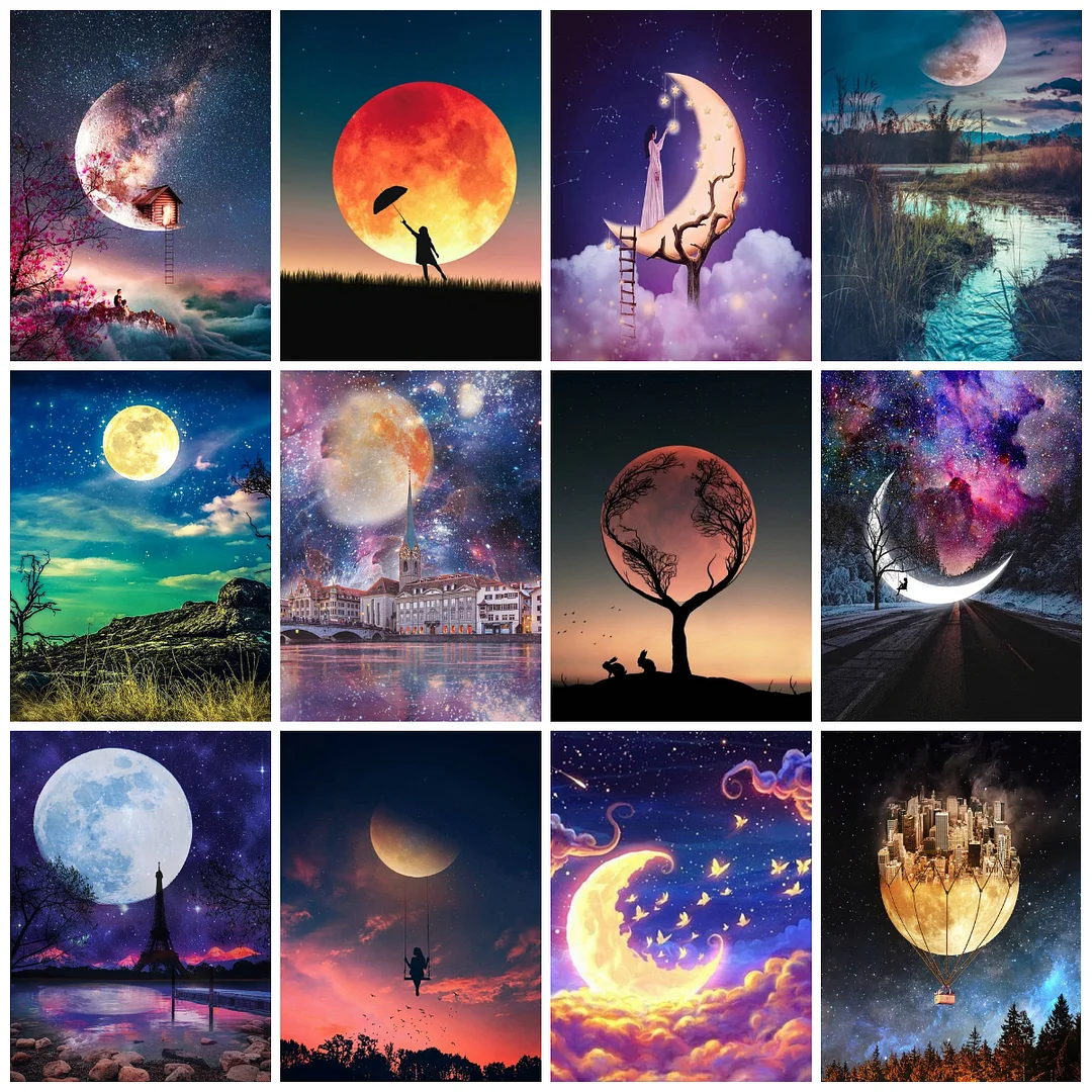 Diamond Painting - Full Round/Square Drill - Moon(30*40 - 50*60cm)