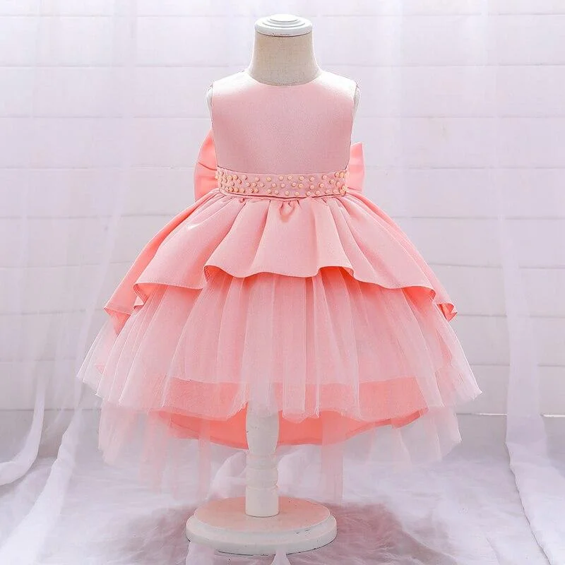 2021 Formal Mermaid 1 2 Year Birthday Dress For Baby Girl Clothes Lace Princess Dresses Baptism Beads Dress Kids Infant Vestidos