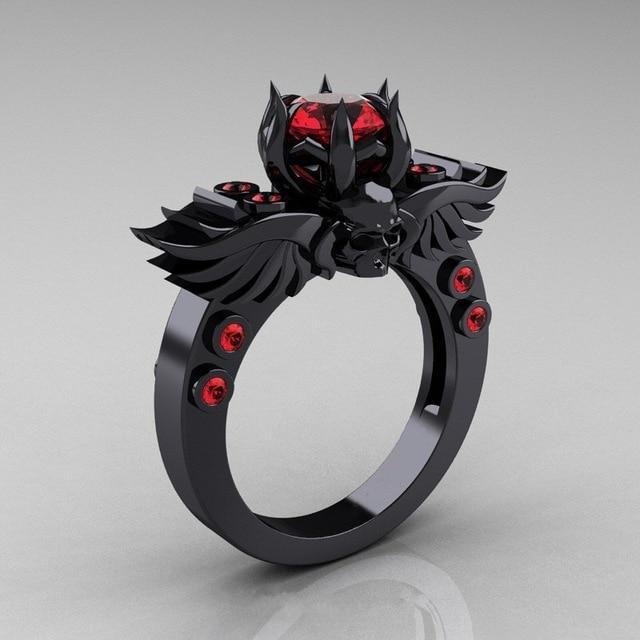 Skull & Crystals Ring