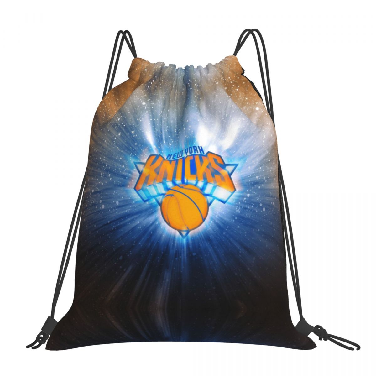New York Knicks Basketball Team Waterproof Adjustable Lightweight Gym Drawstring Bag