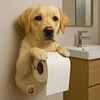 Wall Mount Toilet Paper Roll Holder Dog Shape Paper Stand for Kitchen Bathroom