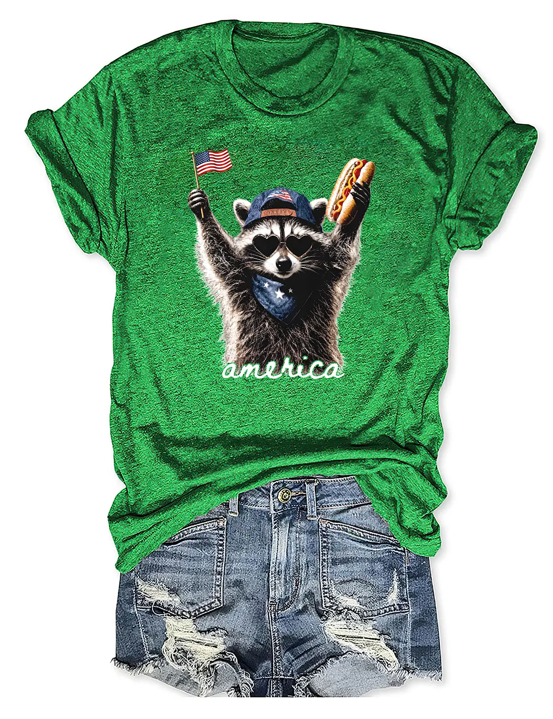 America Patriotic Raccoon T-shirt